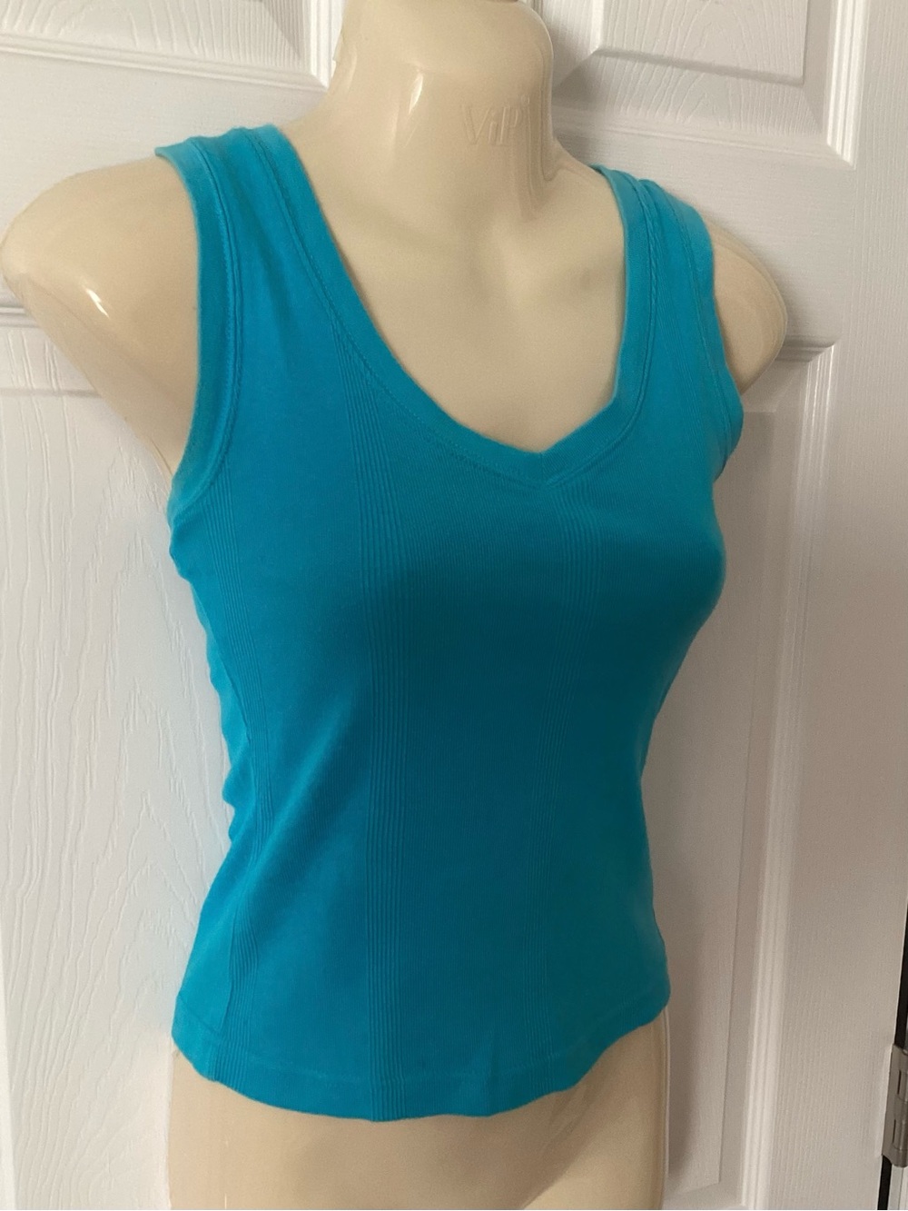 Vintage Y2K Angels tank top S turquoise EUC ribbed v-neck